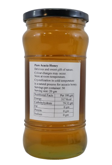 acacia honey, honey, acacia honey benefits, organic acacia honey, back pic