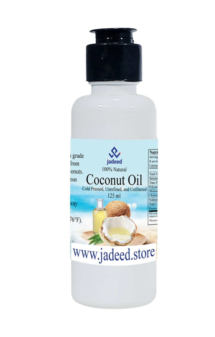 100% Natural Coconut Oil Cold Pressed, Unrefined And Unfiltered 125ml