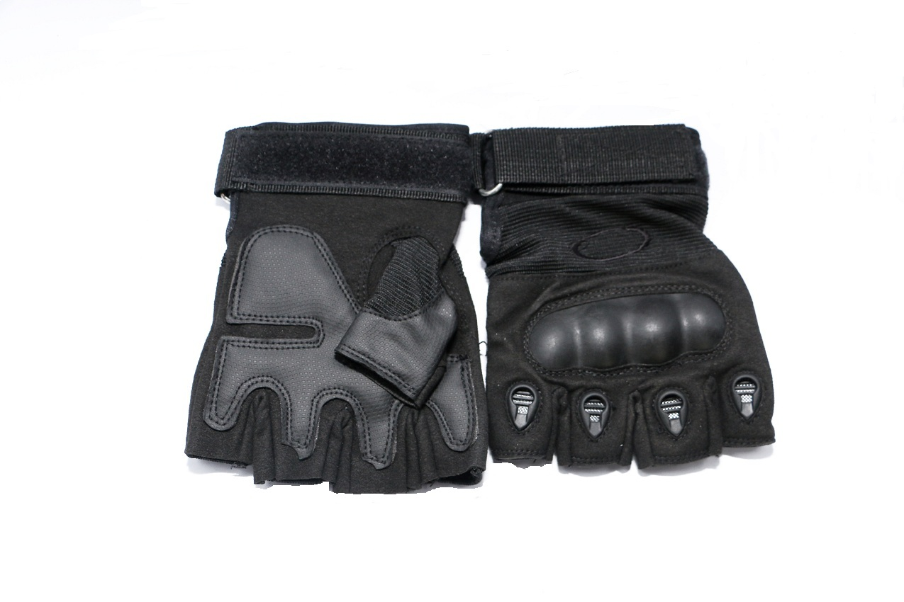 Black Military Half Finger Gloves - XL