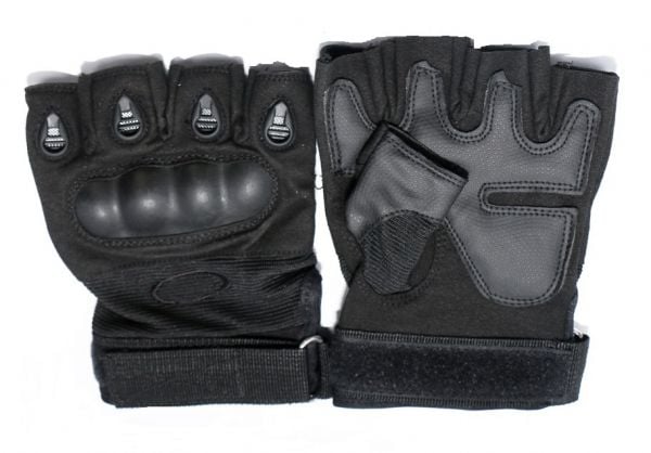 Black Military Half Finger Gloves - XL