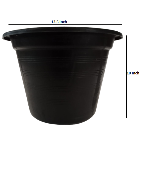 Black Plastic Pot 10'' x 12.5''