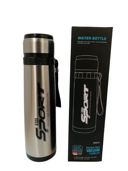 Sport Stainless Vacuum Tumbler Water Bottle 800 ml - Silver