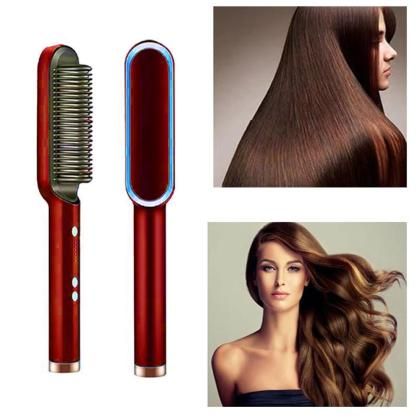 Hair Straightener Brush FH 909 - Red
