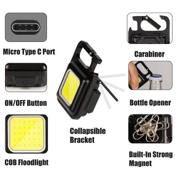 COB Rechargeable Keychain Light