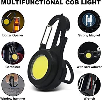 6 in 1 MultiPurpose COB Rechargeable Keychain Light