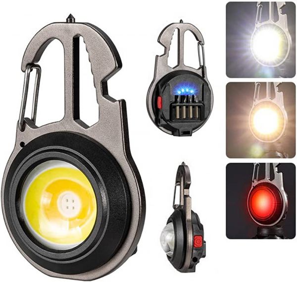 6 in 1 MultiPurpose COB Rechargeable Keychain Light