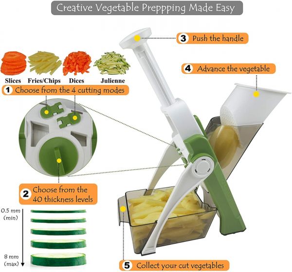Multifunctional Vegetable Cutter and Slicer - Orange