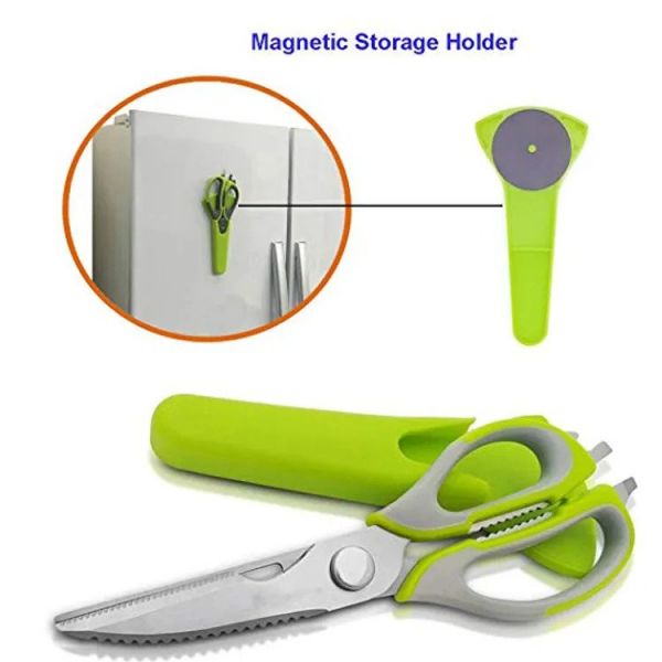 Multifunctional 8 in 1 Culinary Stainless Steel Kitchen Scissors