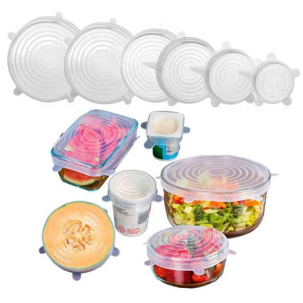 6Pcs Super Stretch Silicone Lids