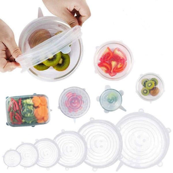 6Pcs Super Stretch Silicone Lids