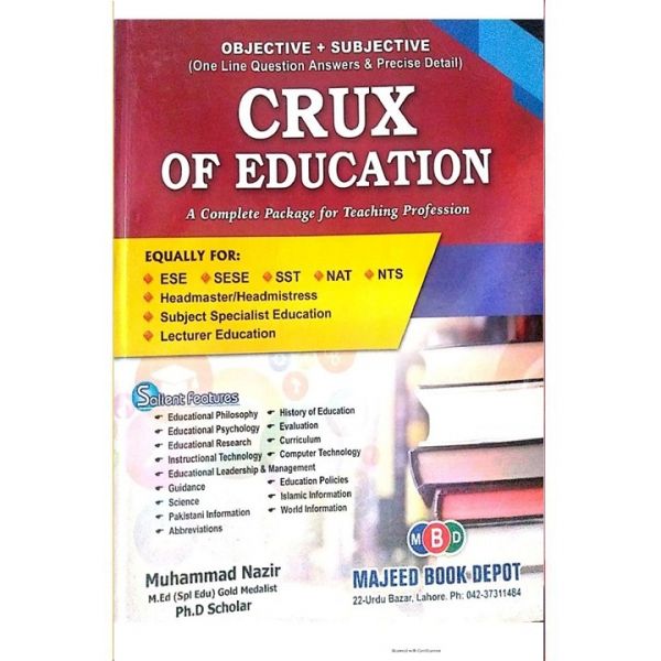 Crux of Education for Subject Specialist Lecturer Education Preparation by M Nazir Ahmad