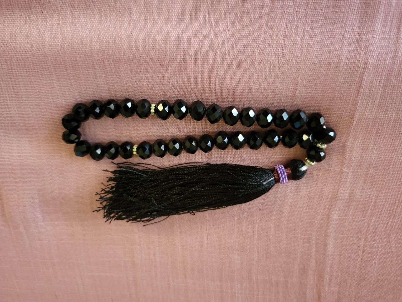 Black Crystal Tasbih 10mm 33 Beads