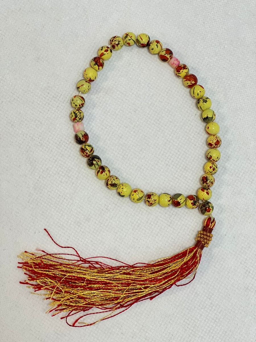 Yellow Marble Tasbih 8mm 33 Beads