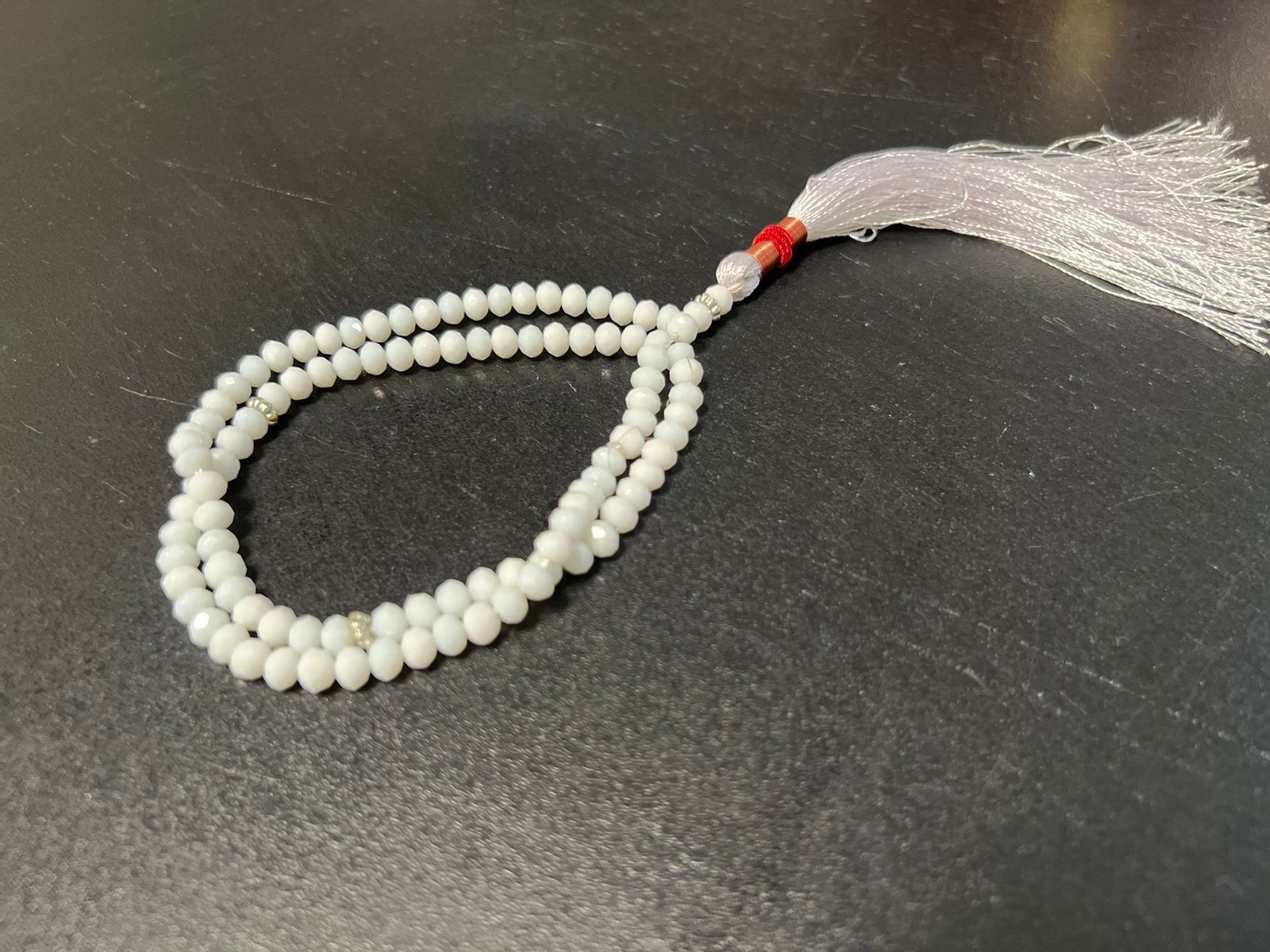 White Crystal Tasbih 6mm 100 Beads