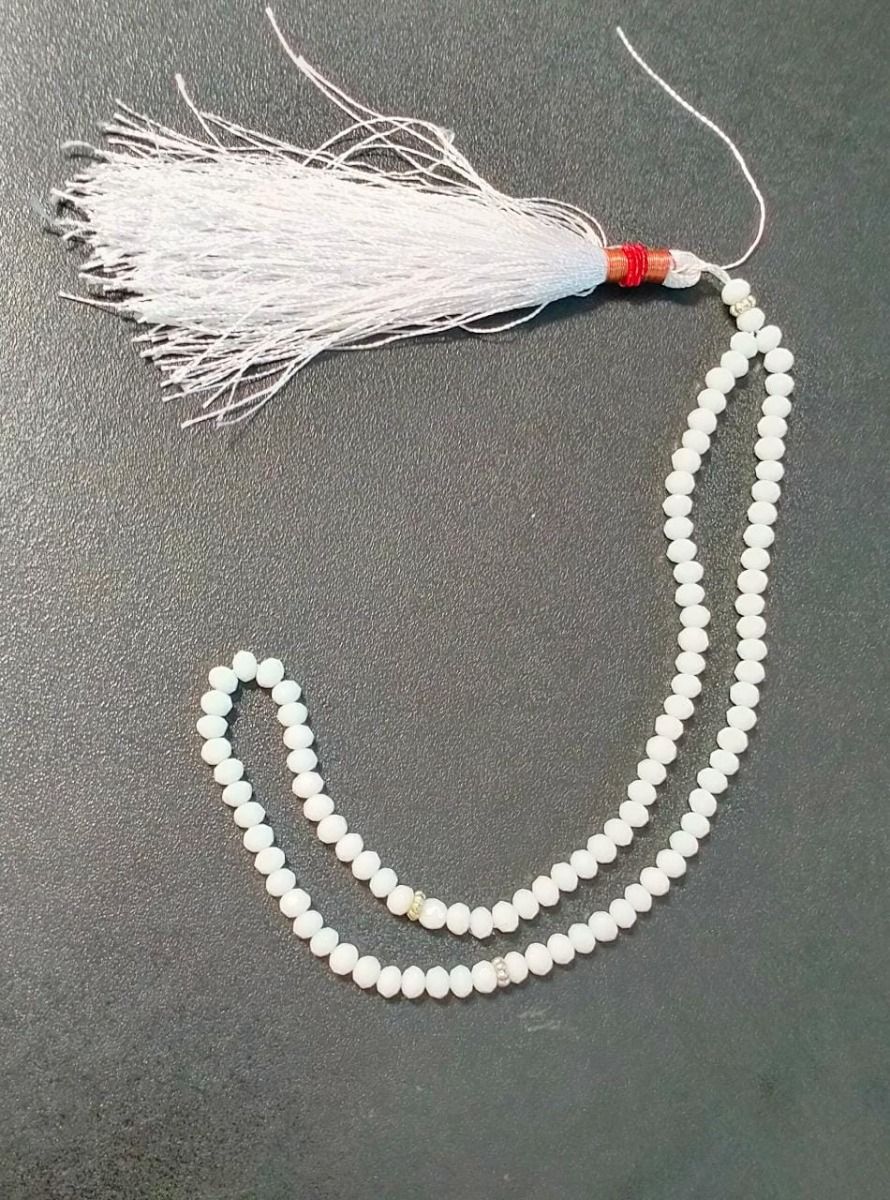 White Crystal Tasbih 6mm 100 Beads