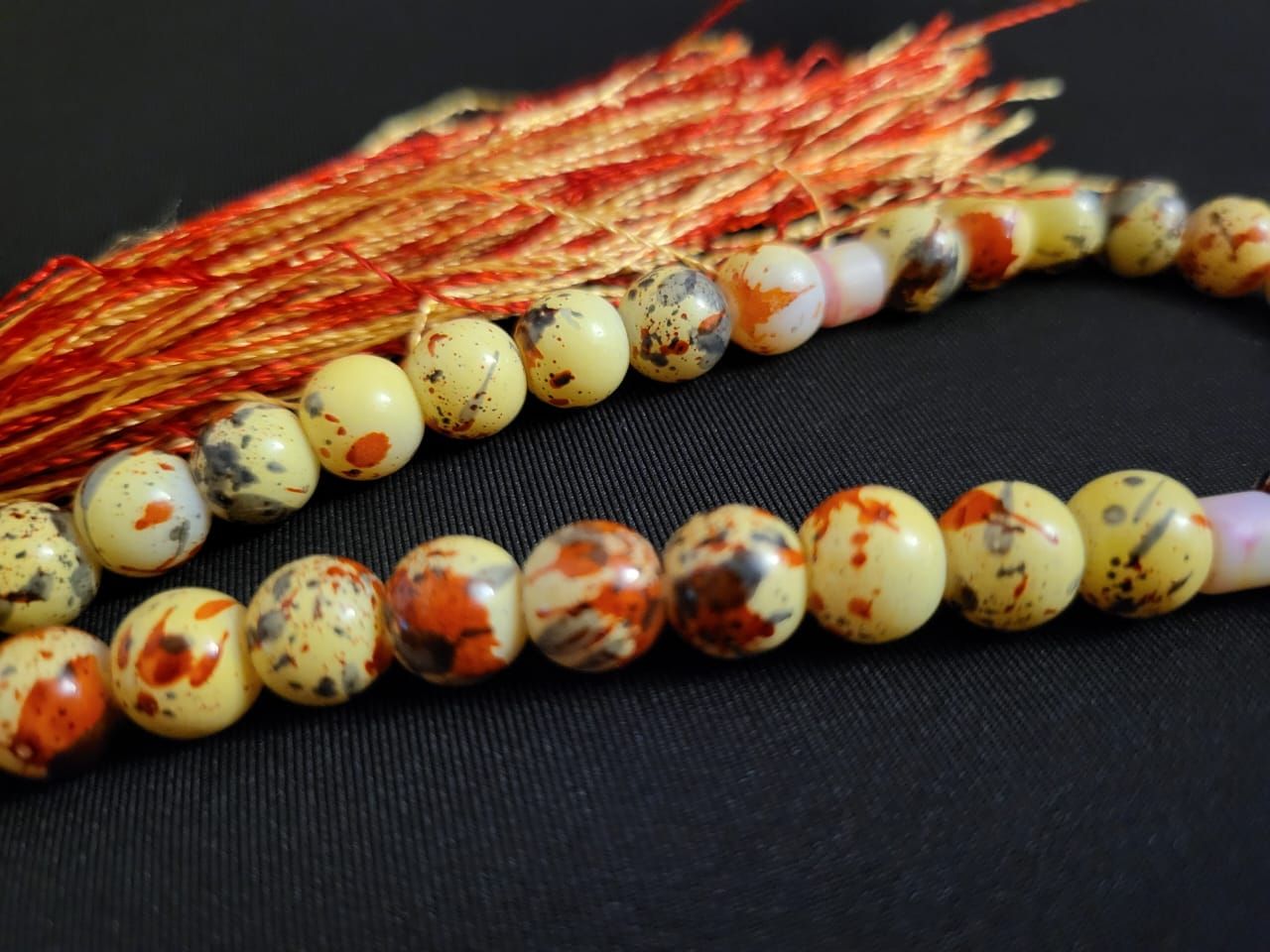 Yellow Marble Tasbih 8mm 33 Beads