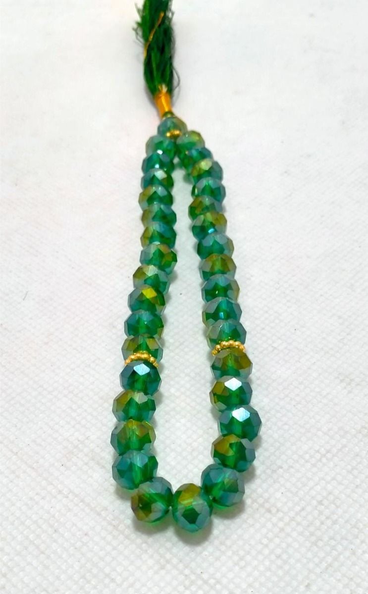 Green Crystal Tasbih 9 mm 33 Beads