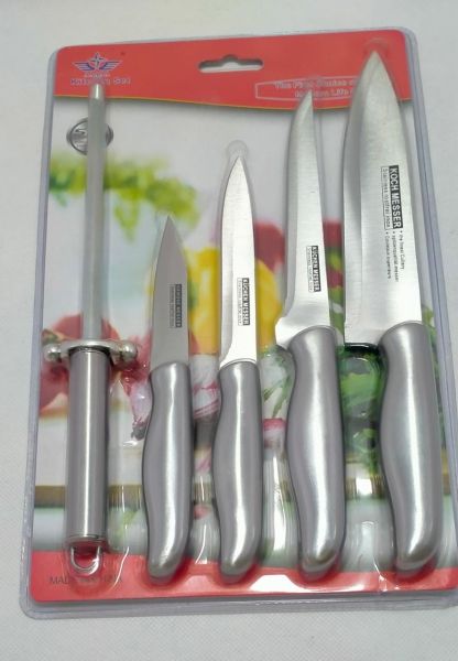 Stainless Steel Knives and Blade Sharpener Set