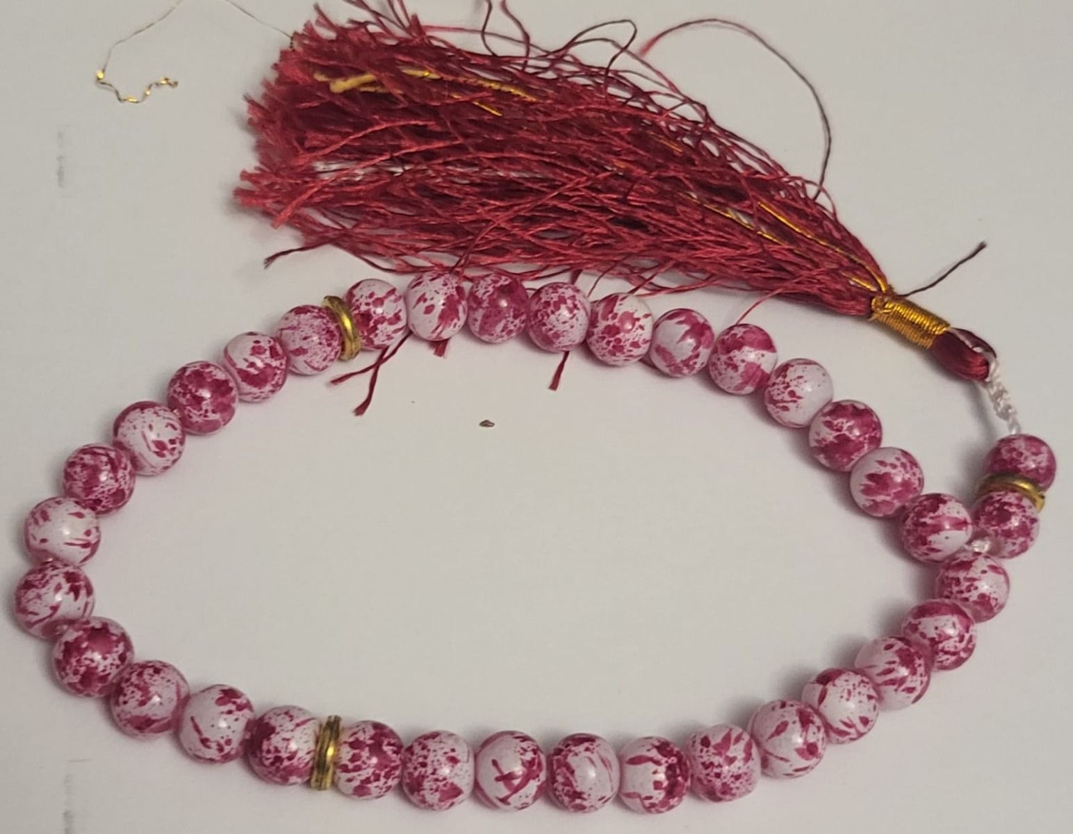 Red Marble Tasbih 8mm 33 Beads