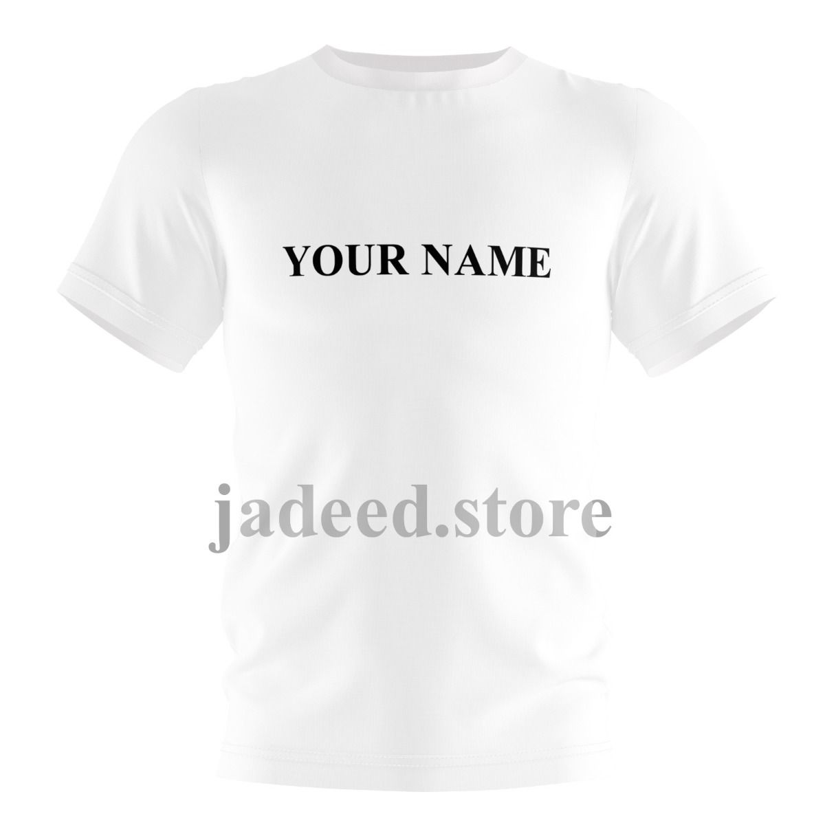 Customized White T-Shirt with Name/Text On One Side