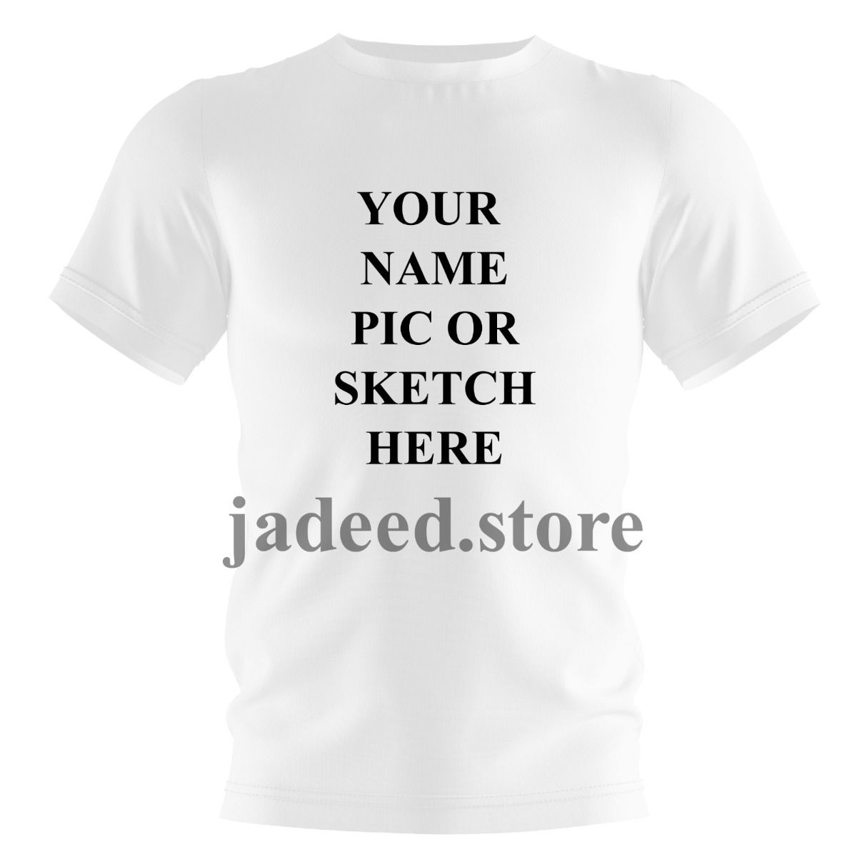 Customized White T-Shirt with Design/Pic